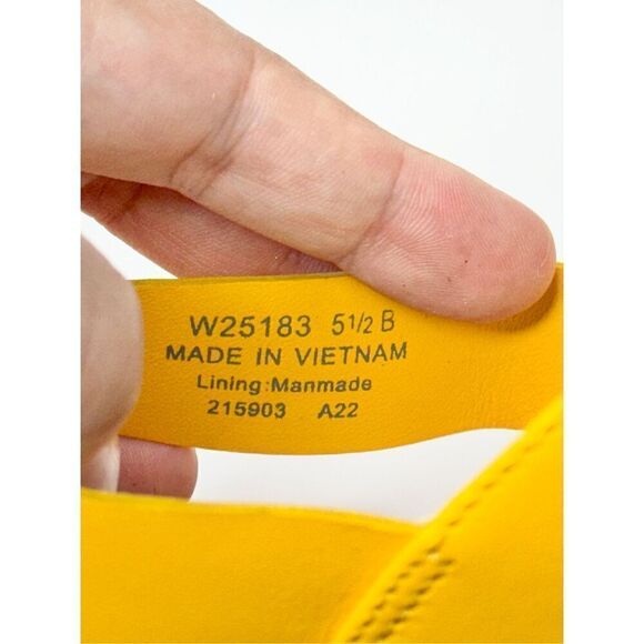 Cole‎ Haan Sandals Womens Size 5.5B Yellow Open Toe Ankle Strap Block Heel - Picture 8 of 9